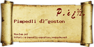 Pimpedli Ágoston névjegykártya